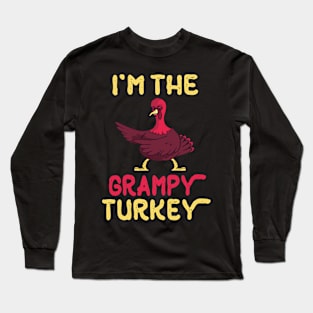 Turkey Flossing Happy Thanksgiving Day I'm The Grampy Turkey Long Sleeve T-Shirt